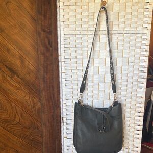 White House Black Market Army Green Pebbled Shoulder Bag
